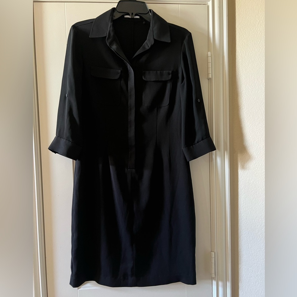 Black T Tahari Dress 3/4 Sleeve Size 6